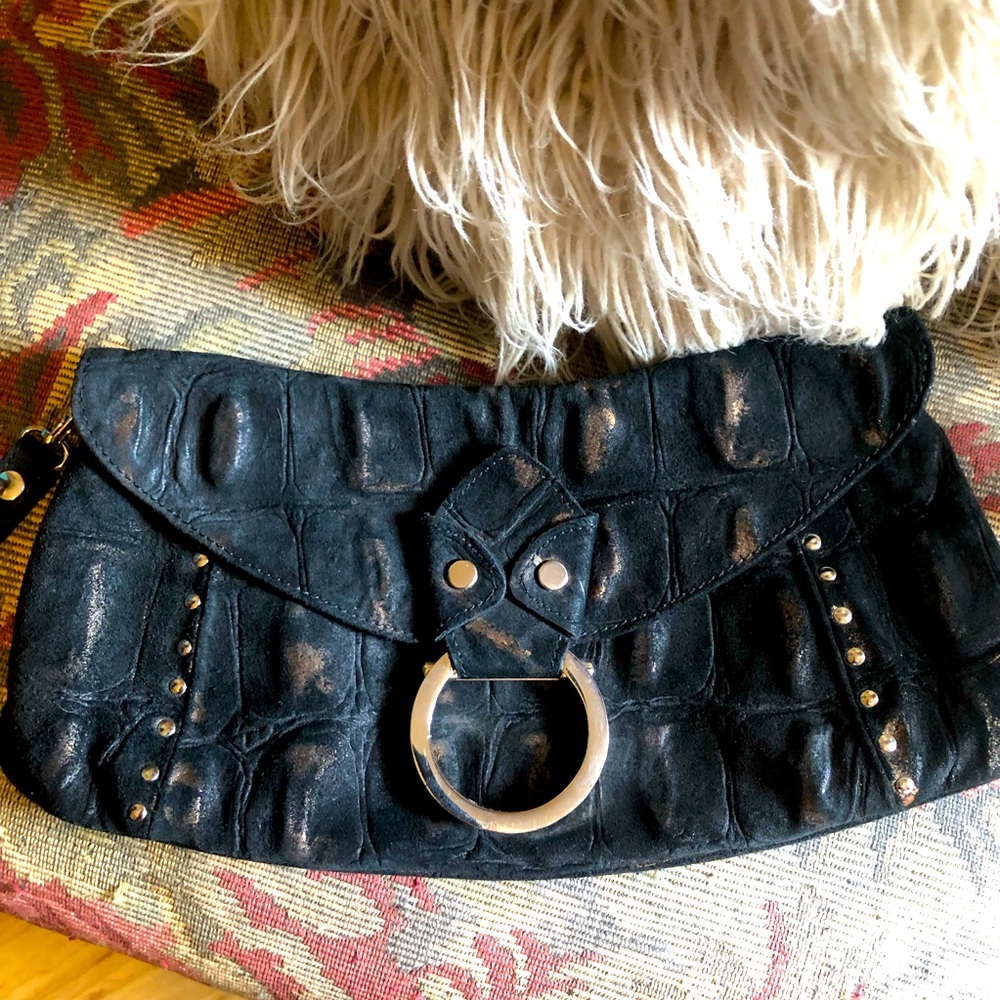 Christopher Kon NY. Gorgeous, Edgy Leather Embossed Clutch!